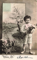 FÊTES ET VOEUX - Vive Ste Anne - Un Petit Garçon Avec Un Bouquet De Fleur - Carte Postale Ancienne - Sonstige & Ohne Zuordnung