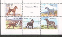 Irland Block 4 Hunde Dogs ** MNH Postfrisch Neuf - Blocks & Kleinbögen