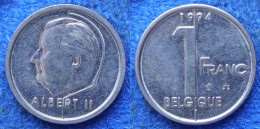 BELGIUM - 1 Franc 1994 French KM# 187 Albert II (1993-2002) - Edelweiss Coins - 1 Franc