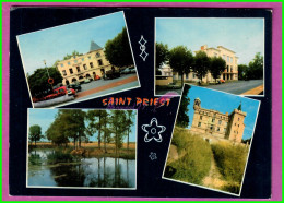 CPM ST SAINT PRIEST 69 - Multi Vue Hotel De Ville Maison Du Peuple Lac Clairon Chateau  Voyagé 1976 - Saint Priest