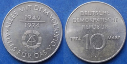 DDR · GDR - 10 Mark 1974 A "25th Anniversary GDR" KM# 50 German Democratic Republic (1948-1990) - Edelweiss Coins - 10 Marchi