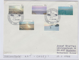 AAT Definitives / Landscapes  5v Ca Casey 13.01.1988 (AS161B) - Storia Postale