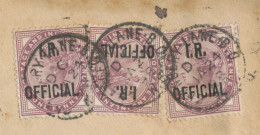 GB 1898 Large ON HER MAJESTY’S SERVICE Cover (condition See Scans) Franked With QV 1d Lilac (3) With „I.R. / OFFICIAL" - Oficiales