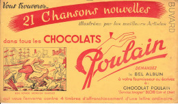 BUVARD & BLOTTER - Chocolat POULAIN - Série 21 Chansons Nouvelles - Bon Voyage Monsieur Dumollet - Chocolade En Cacao