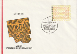 E 748) Österreich 1.6.1983 Mi# ATM 1: FDC Vom 1. Verwendungstag, Wertzeichendruck - Machine Labels [ATM]