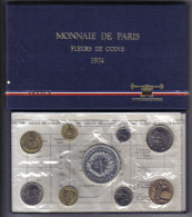 Francia France Coffret Serie Fleurs De Coins Monnaie De Paris  Fdc 1974 Avec La 50 Francs Hercule - BU, BE & Coffrets