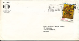 Turkey Cover Sent To Denmark 1991 Single Franked - Cartas & Documentos