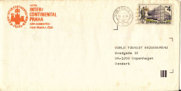 Czechslovakia Cover Sent To Denmark 13-9-1990 Single Franked Hotel International Praha - Brieven En Documenten