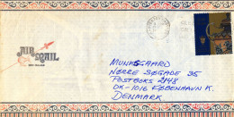 New Zealand Air Mail Cover Sent To Denmark 1993 ?? Single Franked - Luchtpost