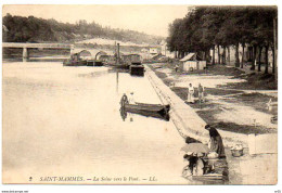 77 - SAINT MAMMES - La Seine Vers Le Pont  ( Seine Et Marne ) CP Pour Djidjelli Algerie 1909 - Saint Mammes