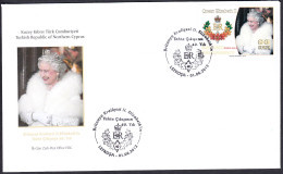 KK-282 NORTHERN CYPRUS ANNIVERSARY OF QUEEN ELIZABETH II F.D.C. - Storia Postale