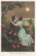 COUPLE - Premier Baiser - Couple Sous Le Clair De Lune - PH - Carte Postale Ancienne - Koppels