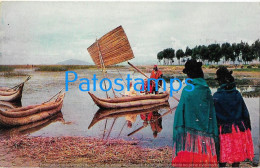 219484 CHILE COSTUMES FISHERMAN PESA EN EL LAGO TITICACA & PUBLICITY PANAGRA AIRLINES AVIATION  POSTAL POSTCARD - Chili