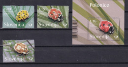 SLOVENIA 2017,,LADYBIRDS 3v +BLOCK,MNH - Slowenien