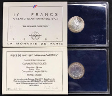 Francia France 10 Francs 1987 Millénaire Capétien FDC - BU, BE & Coffrets