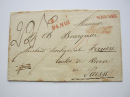 ÖSTERREICH , Ca. 1840 , Brief Aus WIEN  In Die Schweiz , Stempel : "Grenze" - ...-1850 Prefilatelia