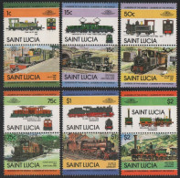 St. Lucia 1984 - Mi-Nr. 672-683 ** - MNH - Lokomotiven / Locomotives - St.Lucie (1979-...)