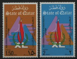 Qatar 1988 - Mi-Nr. 927-928 ** - MNH - Menschenrechte / Human Rights - Qatar