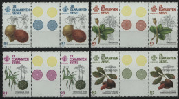 Äußere Seychellen 1987 - Mi-Nr. 133-136 ** - MNH - Gutterpairs - Bäume / Trees - Seychelles (1976-...)