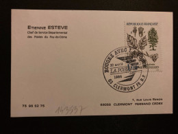 CARTE ETIENNE ESTEVE CHEF DE SERVICE DEPARTEMENTAL DES POSTES DU PUY DE DOME TP 1,00 OBL.30 Avril 1986 63 CLERMONT FD RP - Poste