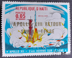 Haiti 1971 Espace Space Apollo XIII Surchargé APOLLO XIII RETOUR SUR LA TERRE Yvert 684 O Used - Amérique Du Nord