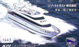 Télécarte JAPON * * BATEAU * PHONECARD JAPAN * SHIP (1663) TK *  SCHIFF * Schip * Boot * Barco - Schiffe