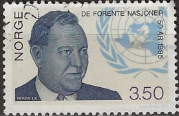 NORWAY 1995 50th Anniversary Of UNO - 3k50 - Trygve Lie (first Secretary-General) And Emblem FU - Used Stamps