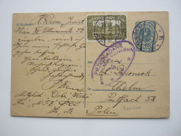 POLEN , 1921 , Zensurstempel , Klarer Stempel Auf Ganzsache Aus Österreich - Briefe U. Dokumente