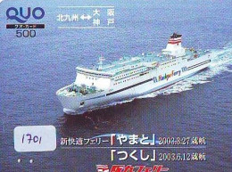 Télécarte JAPON * * BATEAU * PHONECARD JAPAN * SHIP (1701) TK *  SCHIFF * Schip * Boot * Barco - Barcos