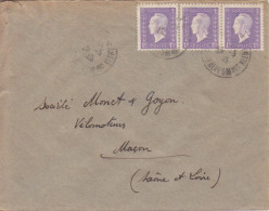 Lettre Obl. Roquebrune Cap Martin Le 25/3/46 Sur 1f00 Dulac X 3 N° 689 (Tarif Du 1/1/46) Pour Macon - 1944-45 Marianne De Dulac