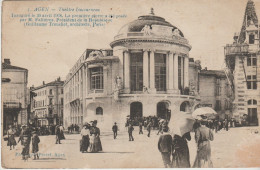 AGEN (47) Théâtre Ducourneau ( Belle Animation) Inauguré Le 30/04/1908 Par M. FALLIERES Pt De La République - Agen