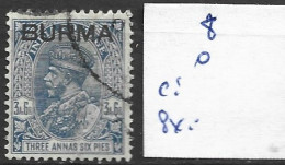 BIRMANIE 8 Oblitéré Côte 0.45 € - Birmania (...-1947)