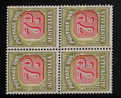 ZA0029a1 - AUSTRALIA  - REVENUE STAMP - SG # Tax Due D126 Block Of 4 -  MINT MNH - Segnatasse