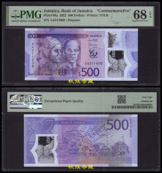 Jamaica 500 Dollars 2023, Polymer, Commemorative, AA Prefix, PMG68 - Jamaique