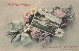 69 - RHÔNE - AMPLEPLUIS - Carte Fantaisie Ancienne "je Vous Envoie Ces Fleurs" - Vue Prise De Réveillon - 10716 - Amplepuis