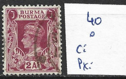 BIRMANIE 40 Oblitéré Côte 0.40 € - Burma (...-1947)