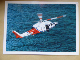 HONG KONG GOVERNEMENT FLYING SERVICE    SIKORSKY S76C   B-HZD  /    CARTE GRAND FORMAT  12,7 X 17,7 CM - Helicopters