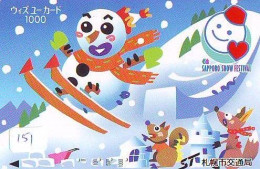 TELECARTE JAPON * TELEFONKARTE JAPAN * SCHNEEMANN (151)  PHONECARD * SNOWMAN * NOEL * CHRISTMAS - Noel