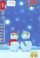 TELECARTE JAPON * TELEFONKARTE JAPAN * SCHNEEMANN (157)  PHONECARD * SNOWMAN * NOEL * CHRISTMAS - Christmas