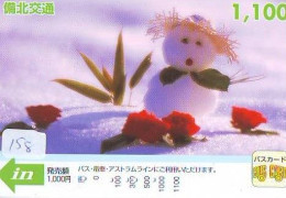 TELECARTE JAPON * TELEFONKARTE JAPAN * SCHNEEMANN (158)  PHONECARD * SNOWMAN * NOEL * CHRISTMAS - Navidad