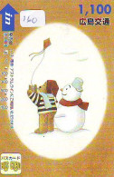 TELECARTE JAPON * TELEFONKARTE JAPAN * SCHNEEMANN (160)  PHONECARD * SNOWMAN * NOEL * CHRISTMAS - Navidad