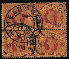 ZA0029c - AUSTRALIA Victoria - STAMP - SG # 386 Block Of 4  - Sideways Watermark - Usados