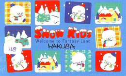 TELECARTE JAPON * TELEFONKARTE JAPAN * SCHNEEMANN (168)  PHONECARD * SNOWMAN * NOEL * CHRISTMAS - Navidad