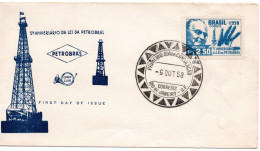 60844 - Brasilien - 1958 - Cr$2,50 Petrobras EF A FDC RIO DE JANEIRO - Petrolio