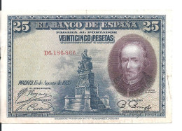 ESPAGNE 25 PESETAS 1928 VF+ P 74 - 1-2 Peseten