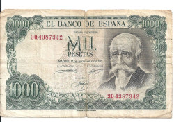 ESPAGNE 1000 PESETAS 1971 VG+ P 154 - 1000 Pesetas