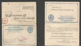 Usa - Stationery. 1899 (July 5) St. Louis, Mo - Siam, Bangkok (16 Sept) Doble 2c Blue Private Cº Print Stat Card Via NY  - Sonstige & Ohne Zuordnung