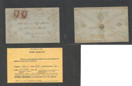 USA. C. 1847 (Feb 15) Fornhamwood - Philadelphia, PA. Valentine Envelope With Love Card Contains Fkd Sc. 15c Horiz Red B - Sonstige & Ohne Zuordnung