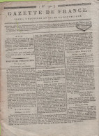GAZETTE DE FRANCE 3 PLUVIOSE AN 7 - TURQUIE - HELSINGOR - LIVOURNE Gal SERRURIER LUCQUES - MILAN - GENES - BONAPARTE - Journaux Anciens - Avant 1800
