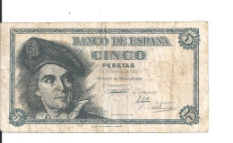 ESPAGNE 5 PESETAS 1948 VF P 136 - 5 Pesetas